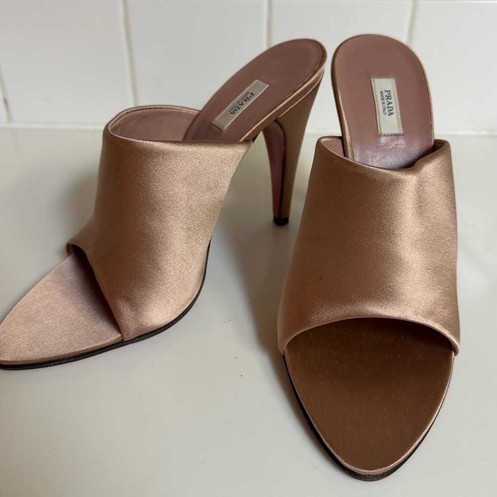Prada Women's Satin Heels - Gold